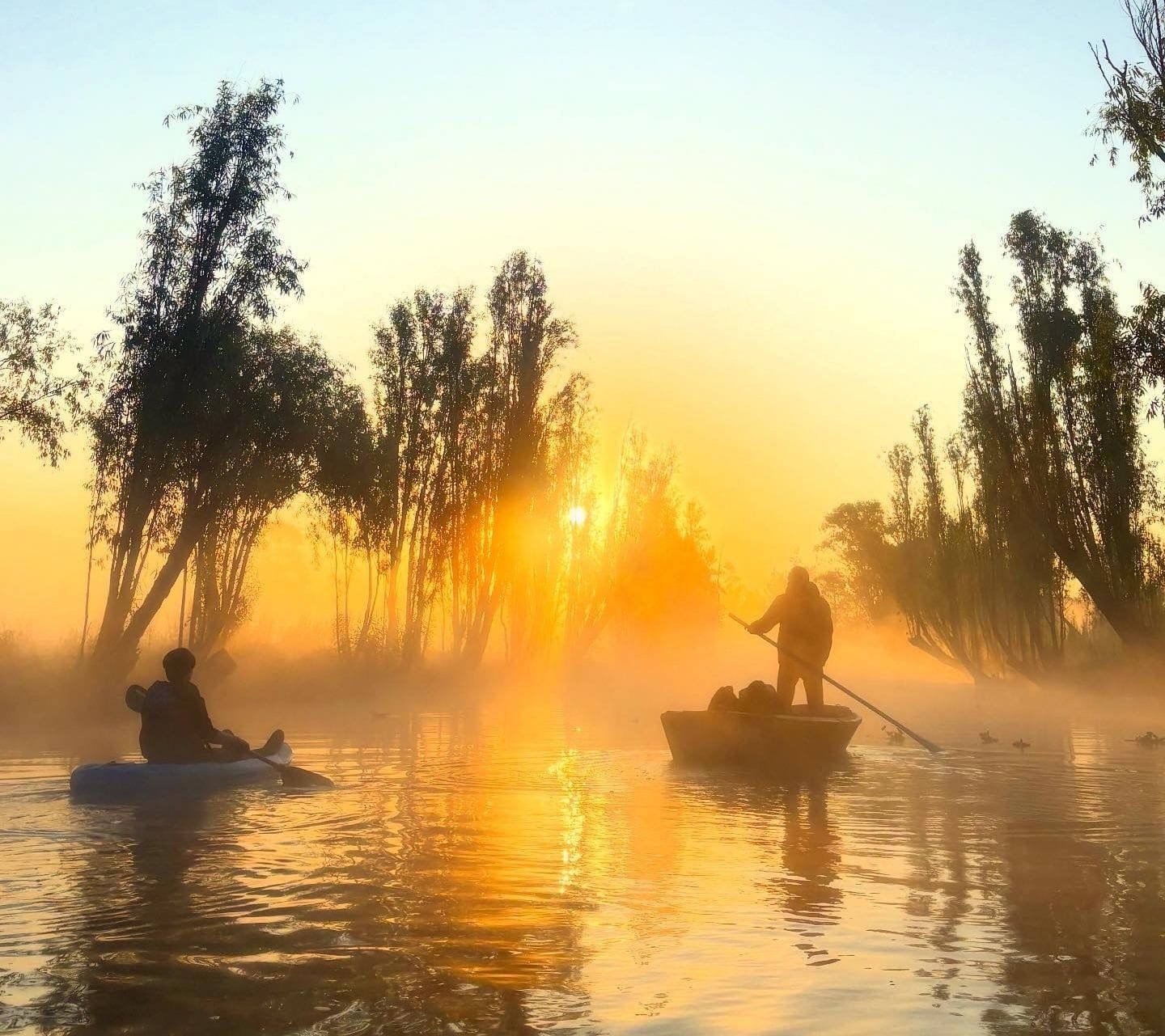 Kayak in the canals of Xochimilco